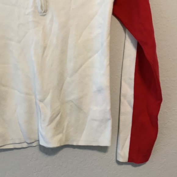 Vintage Polo Jeans Red Sleeve Zip Neck Long Sleeve Top - Picture 5 of 8
